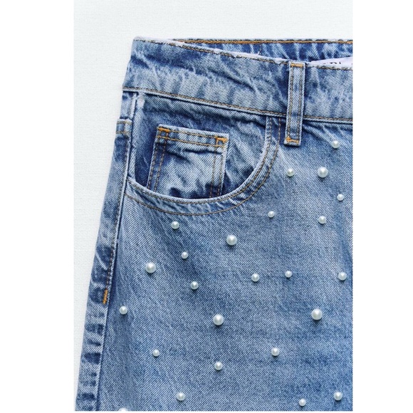 ZARA Z1975 STRAIGHT CUT PEARL JEAN - Picture 3 of 6